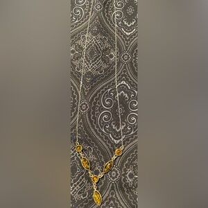 Vintage Amber Six Stone necklace with Silver 925 Chain